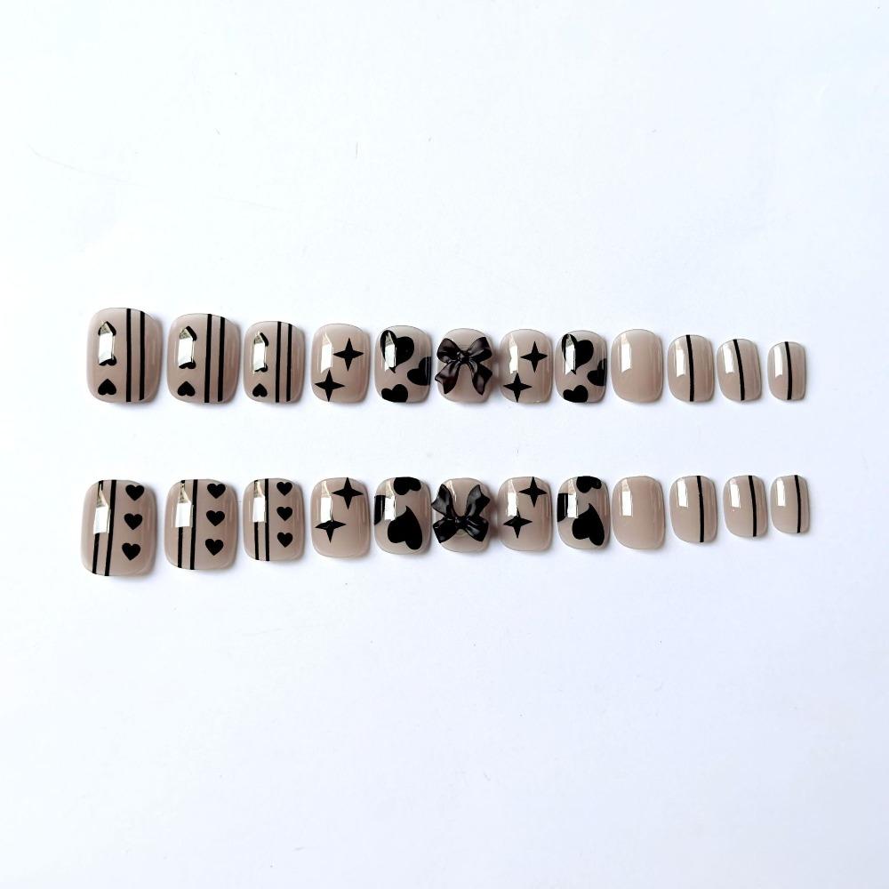 Square Head False Nail Full Cover Nail Tips Fashion French Fake Nails  Girl