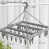 Windproof Folding Hanger with 32 Clips - Multifunctional Drying Rack for Socks and Clothes