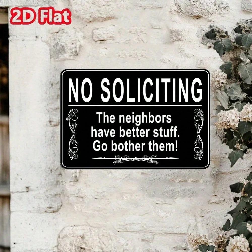 Aluminum No Soliciting Sign Funny Door Decor Novelty Gift