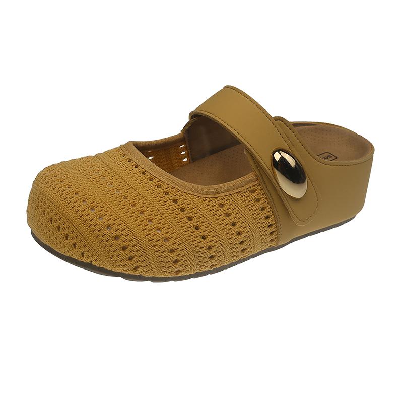 Fashion New Women's Slippers Comfortable Mesh Fabric Women's Shoes Slippers Fashion Summer Women's Shoes Baotou Slippers