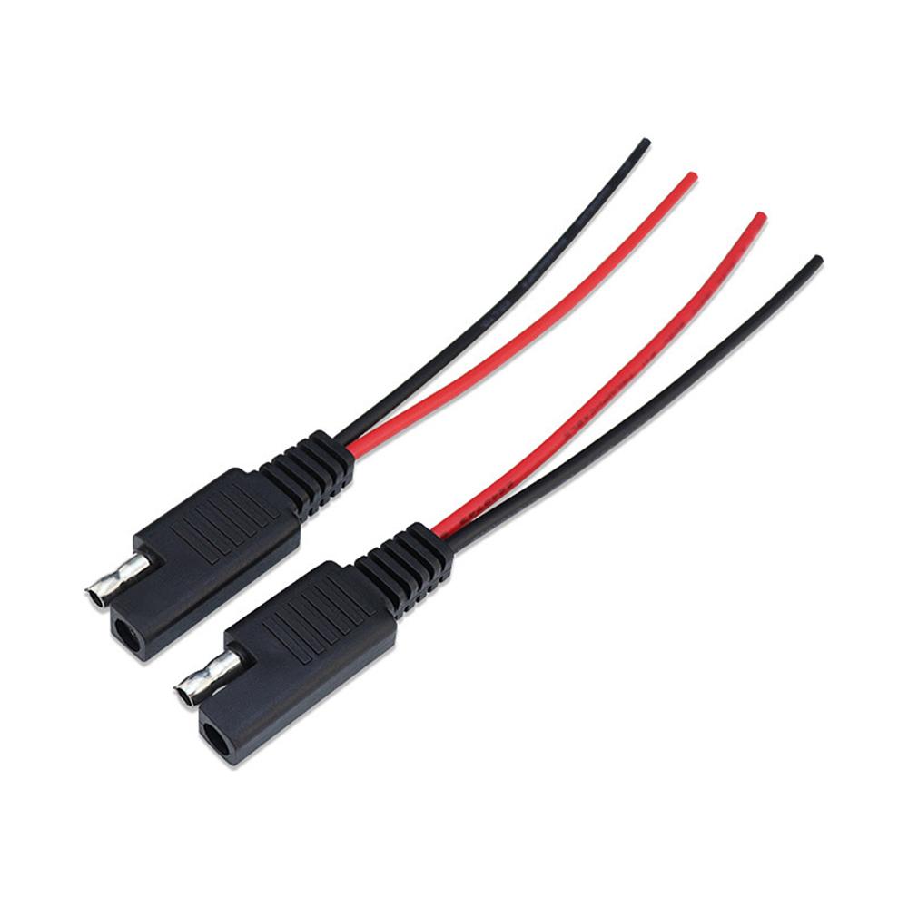 2PCS SAE Single-Ended Cable Power Extension Connector Plug 18AWG15CM Cable Solar Panel Battery Adapter 2core Power Cord