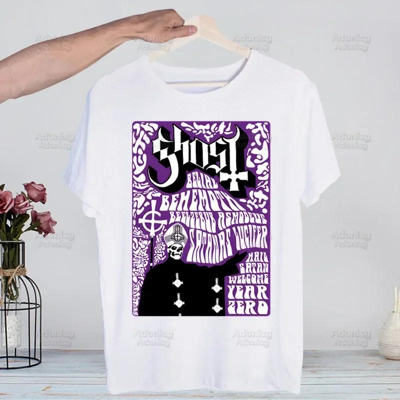 Ghost Band Heavy Metal Music Band Prevalent T Shirts print O-Neck Short Sleeve Regular Mens Heigh Quality Men Hip-Hop t Shirt
