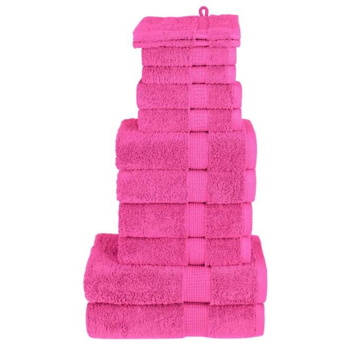 VidaXL Ensemble de Serviettes de Qualité Supérieure 12 pcs, Essuie-mains, Serviettes de Douche, Draps de Bain, Serviettes 137586