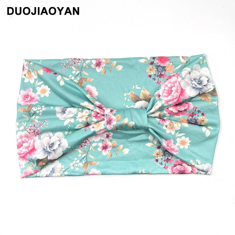 Knot Headband, Color Blocked Pattern Printed Sports Headband, Fashionable Polka Dot Wide Edge Elastic Headband