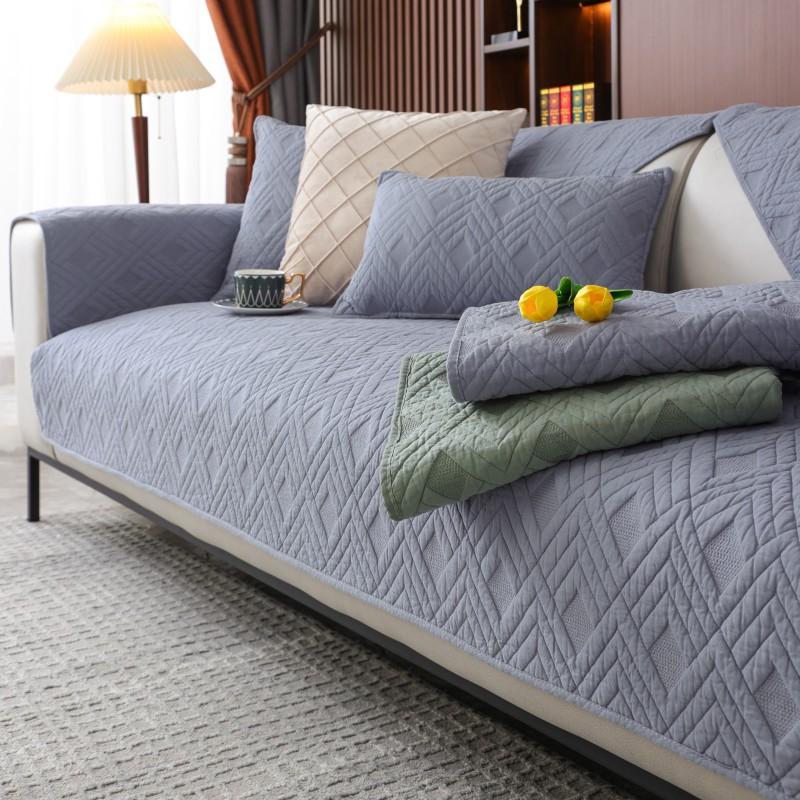 Pure Cotton Sofa Cushion, Universal In All Seasons, Non-Slip  Cotton Seat Cushion, Simple Modern Sofa Cover Towel Cover Cloth Seat Cushion