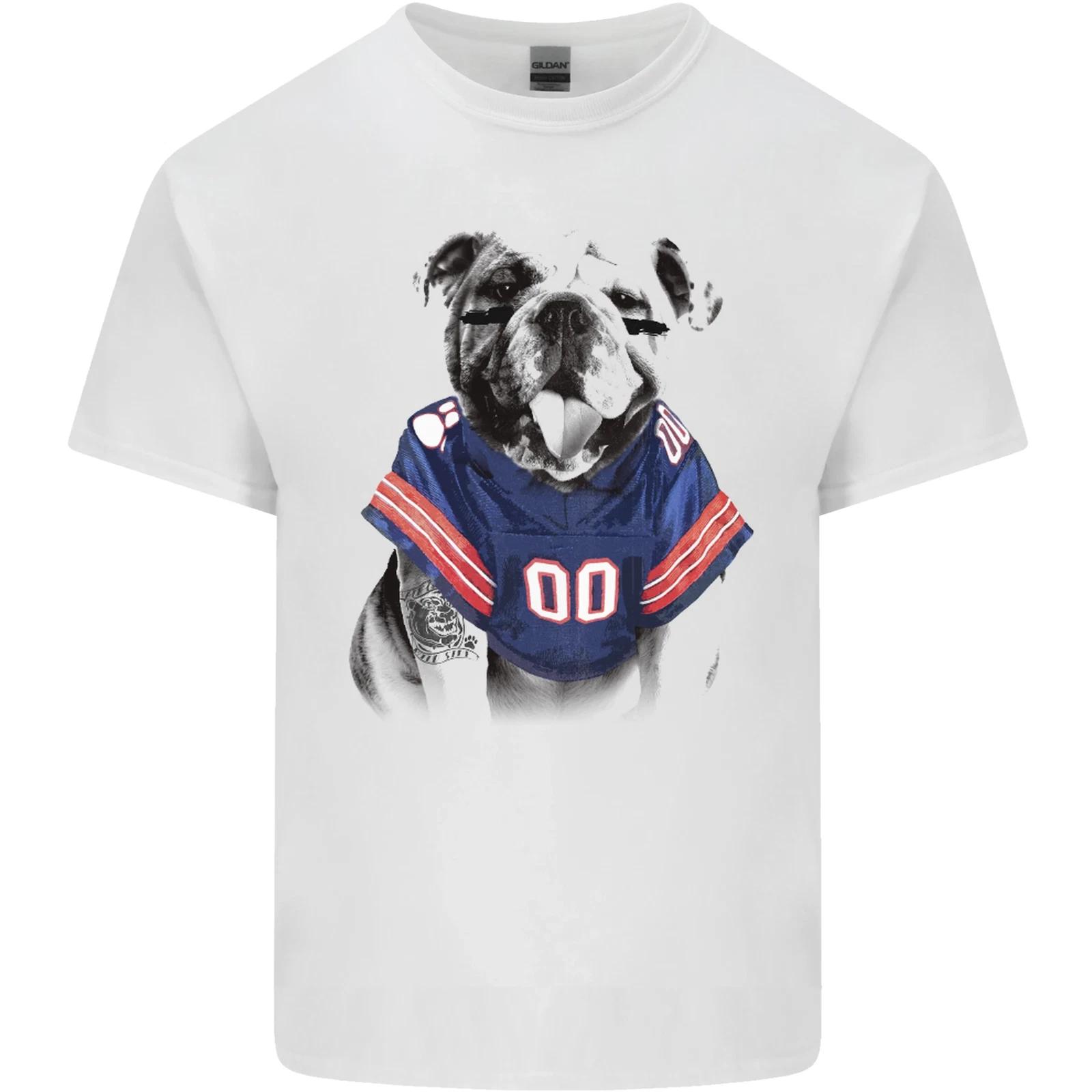 

American Football Bulldog With Tattoos Kids T-Shirt Childrens M