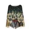 Women's Fashion Round Neck Long Sleeve Christmas Print Casual Pullover Sweater Top