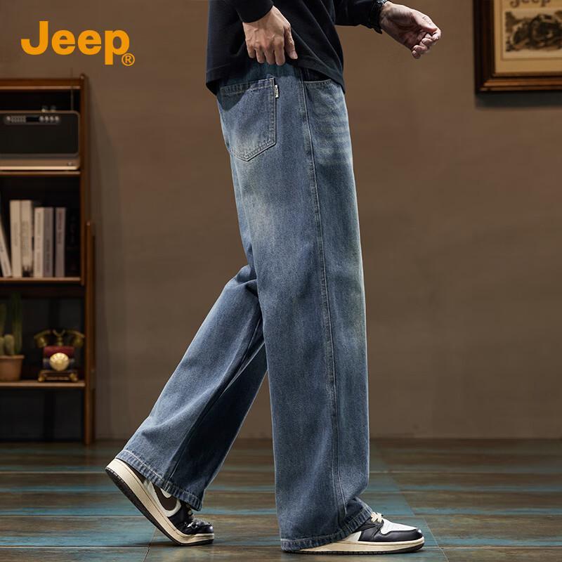 JEEP Men's Loose Straight Leg High Street Jeans