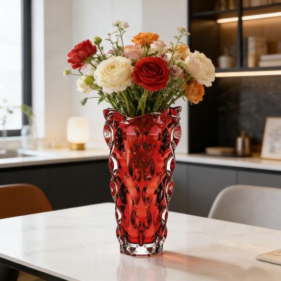 Glass Vases for Flowers Colorful Faux Crystal Decorative Vase for Floral Arrangements Wedding Table Centerpiece Housewarming Gifts