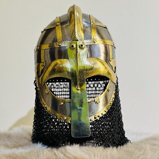 

Vandal Medusa Helmet Viking chainmail steel and brass Helmet Medieval Knight Chainmail Hand forged Armor Best Gift Item