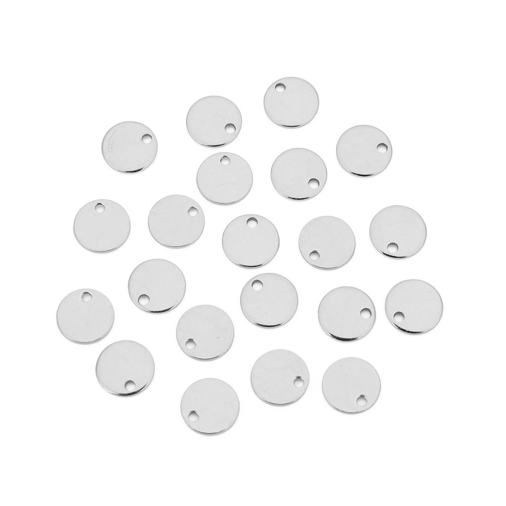 Louleur 6 8 10 12 15 20 25 30 40mm Round Stainless Steel Charms Pendant Blank Stamping Dog Tag Charms DIY Necklace Bracelet