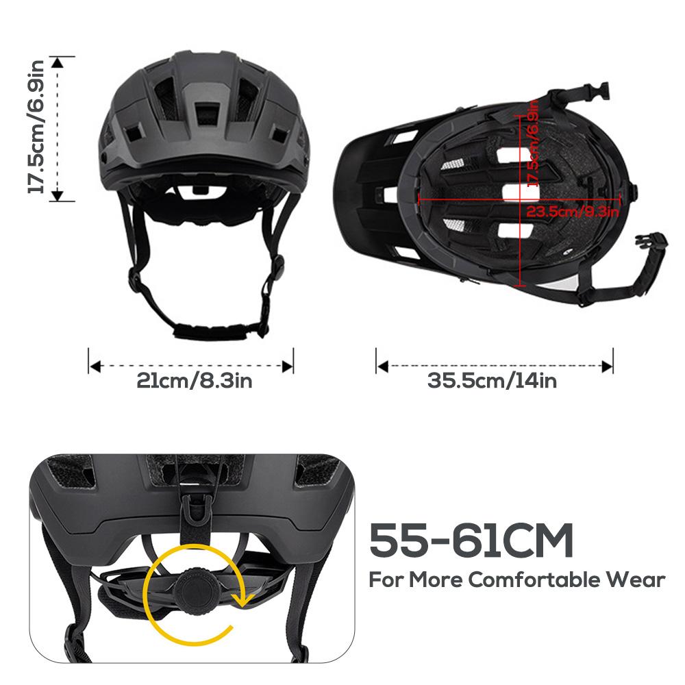 Bike Helmet for Men and Women Mountain Helmet Road Bike Helmet 55 61cm Adjustable Dial Removable Visor Ventilation 14