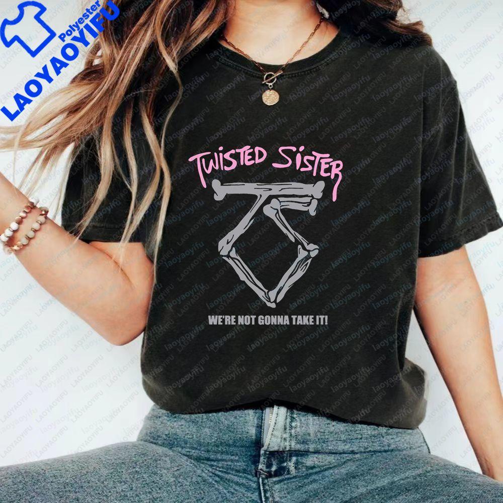 Twisted Sister - Groupe de Musique Populaire Classique Tendance, Polyvalent, Convient Aussi Bien aux Unisexes qu'aux WoUnisexes, T-shirt à Col Rond