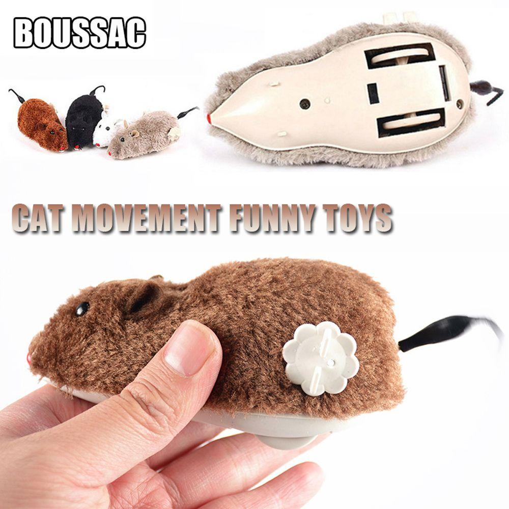 Mechanical Motion Simulation Rat Cat Dog Playing Toy Wind Up Toys Clockwork Toy Plush Mouse Toy