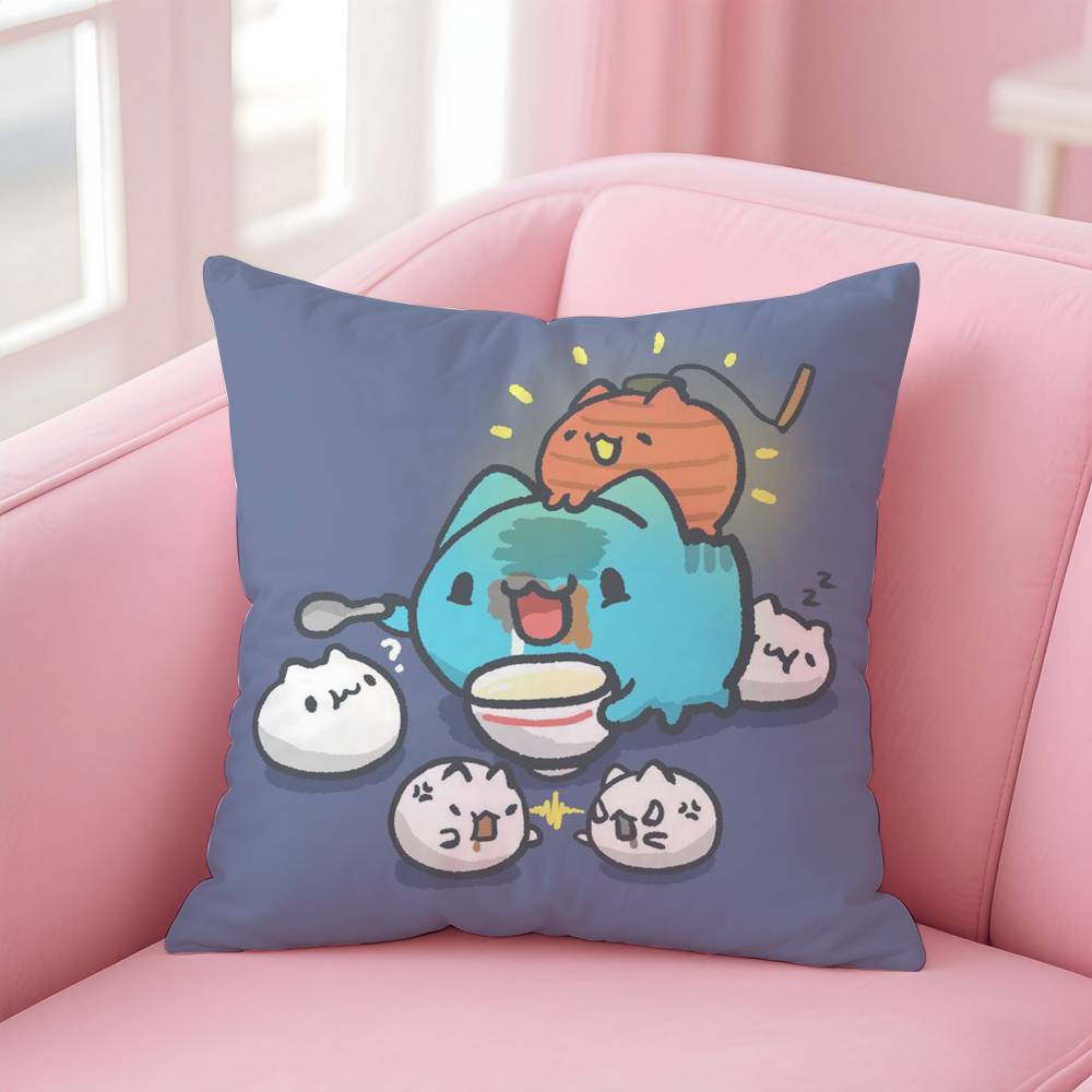 Anime B-Bugcat C-Capoo Pillow Case Pattern Printing Pillowcase Living Room Sofa Cushion Cover Bedroom Room Decor