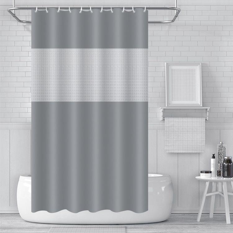 3D Printed PEVA Shower Curtain with Hooks – Thick, Waterproof, Mildew-Resistant Bathroom Partition