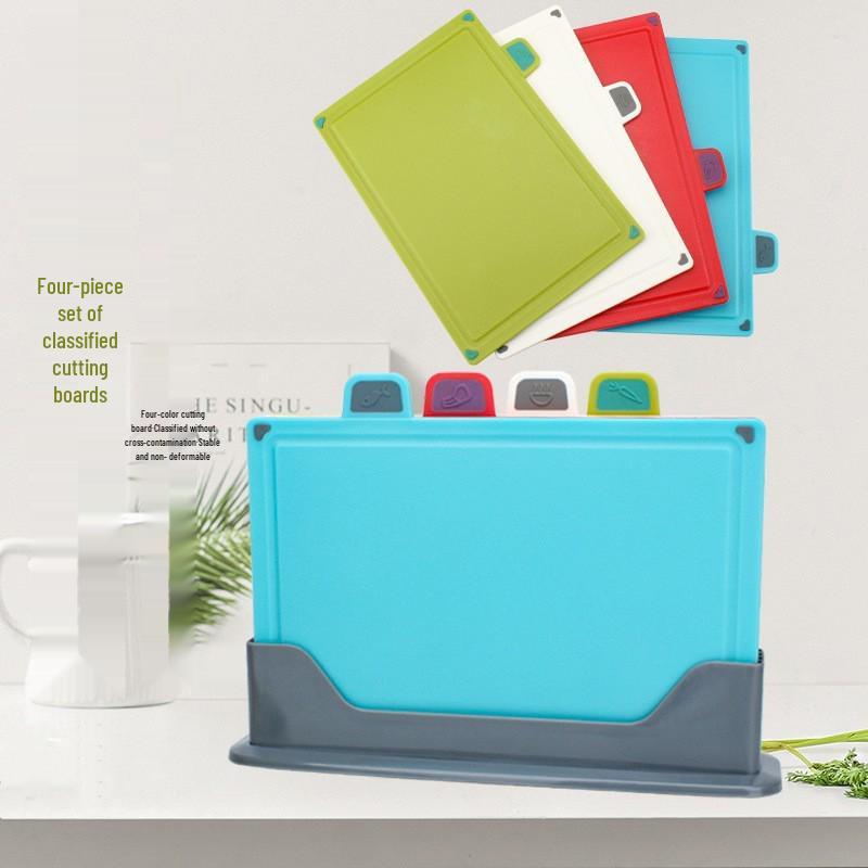 

Набор утолщенных ПП разделочных досок с защитой от плесени - Бытовые кухонные разделочные доски для овощей, фруктов, сырых и приготовленных продуктов. Plastic Cutting Board 4 Piece Set (with Color Box)