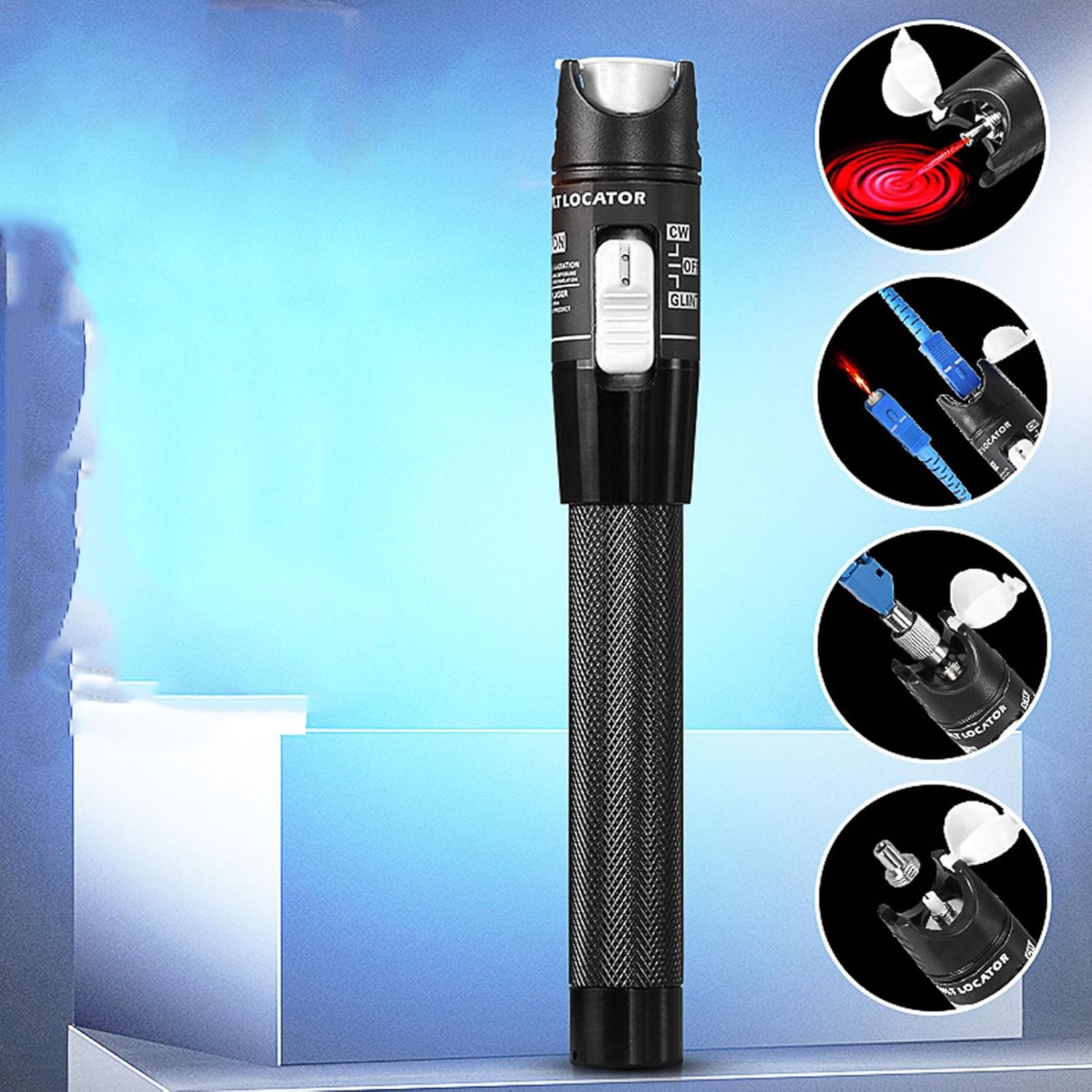 

80MW Fiber Optic Cable Tester, Visual Fault Locator, Source Detector Meter, Red Light Pen for Fiber Network Cable Test, 2.5mm Universal Connector