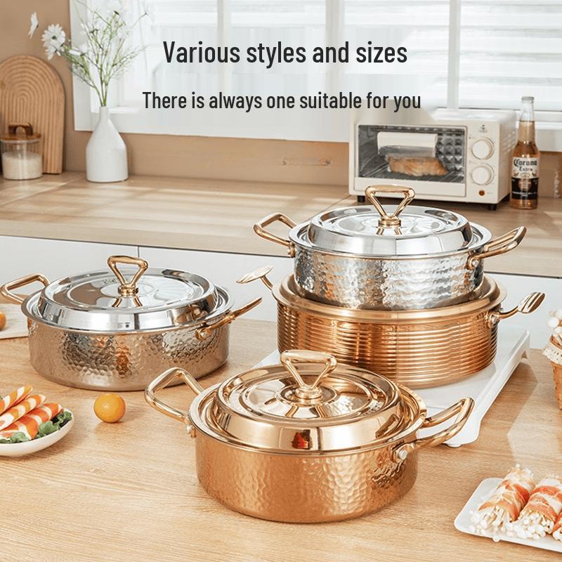 Hammered Copper Stainless Steel Mandarin Duck Hot Pot