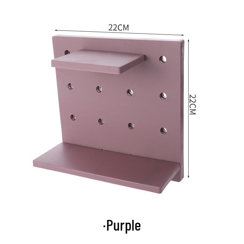 No-Punch Pegboard Wall Shelf for Kitchen & Bathroom Storage