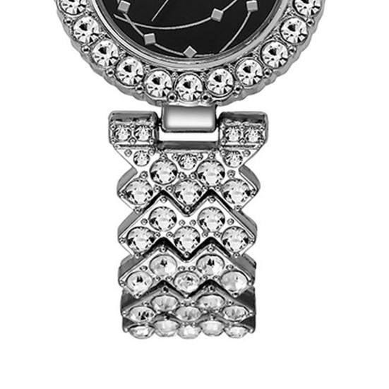 Luxury Women Bracelet Watch Round Dial Quartz Analog Watch Sparkling Rhinestone Elegant Wristwatch for Daily Wear Party Office
