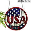 Acrylic USA Suncatcher Stained Glass Effect Window Hanging Ornament Patriotic Decor for Home