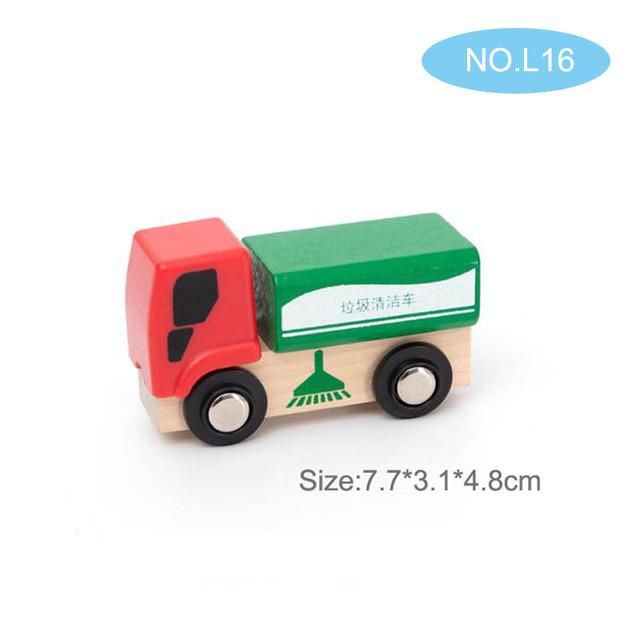 Small Wooden Scene Car Toys Magnetic Train Toy Truck Fit All Kinds Wooden Railway Train Track Children Gifts