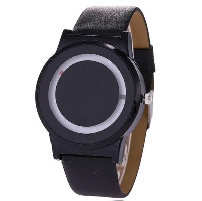 ZooooM Simple Men's Faux Leather Analog Watch (Black & White) ZM-TOKE-707-BKWH