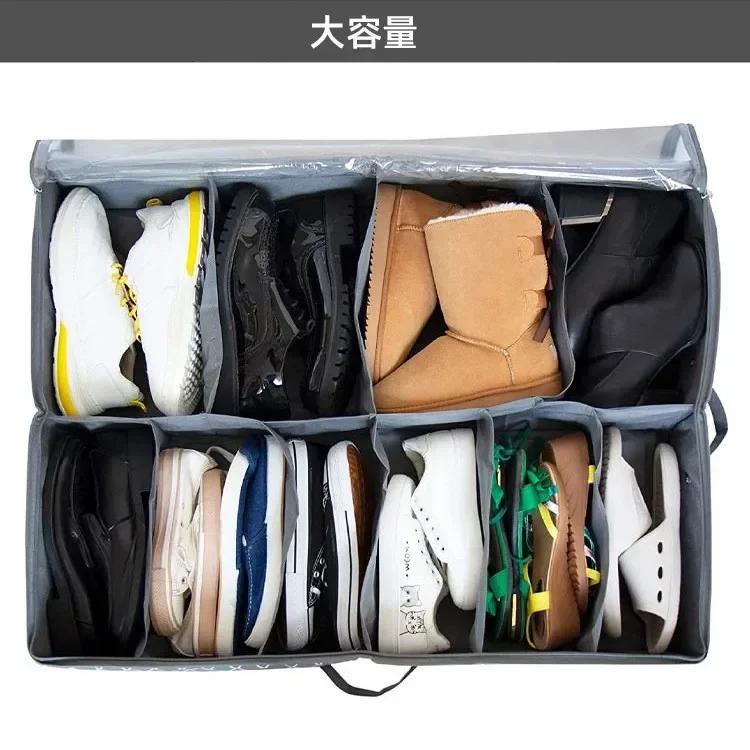 1Pc Closet Bed Shoe Storage Boxes Foldable Underbed Shoesorganizer Containers Under Bed Storage Bags Home Shoe Rack Organizer