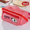 Korean Style Grid Stationery Bag Puppy Dopamine Pencil Pouch Prism Pencil Case  Student