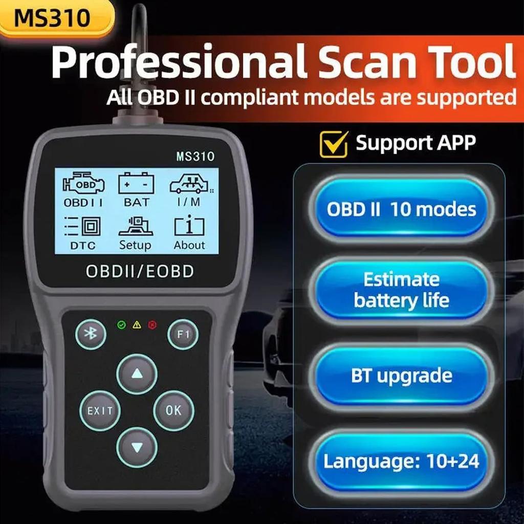 Skaner Bluetooth OBD2 Narzędzie Diagnostyczne, 3-w-1 Czytnik Kodów Błędów Silnika Samochodowego i Kasowanie Kodów Tester Akumulatora Samochodowego Skaner dla Samochodów Wszystkie OBDII od 1996