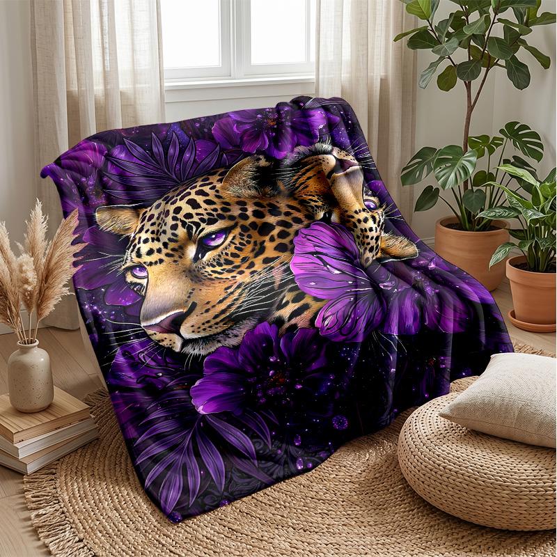 Pink Tigers in Jungle Theme blanket Lightweight Warm Flannel Blanket Decorative Throw Blanket for Home Decoration