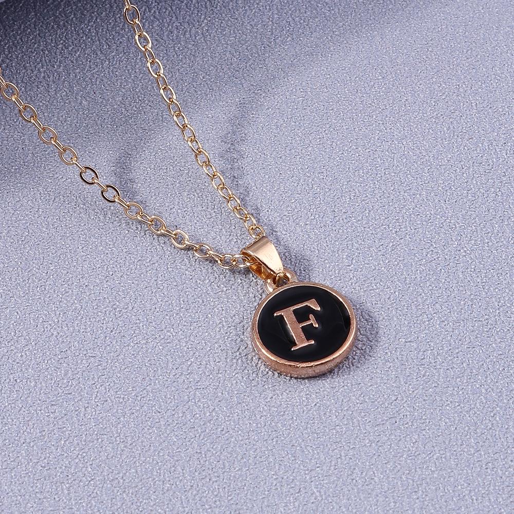 Fashion Enamel Initials Letter Pendant Necklace for Women Girls A-Z Alphabet Name Necklace Birthday Jewelry Gift