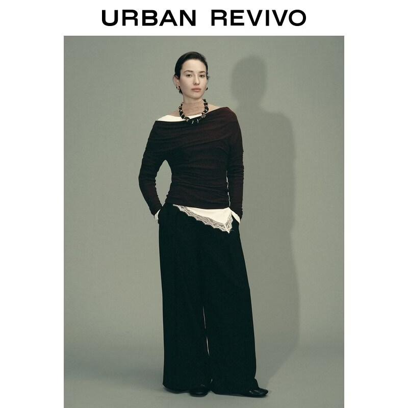 UR Urban Collection Women's Off-Shoulder Pleated T-shirt