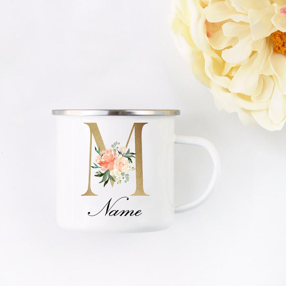 Personalized Name Enamel Mug Wedding Bachelor Party Wine Cup Bridesmaid Bride Valentine's Day Christmas Gifts for Her