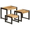 VidaXL Nesting Tables 3 pcs Solid Mango Wood
