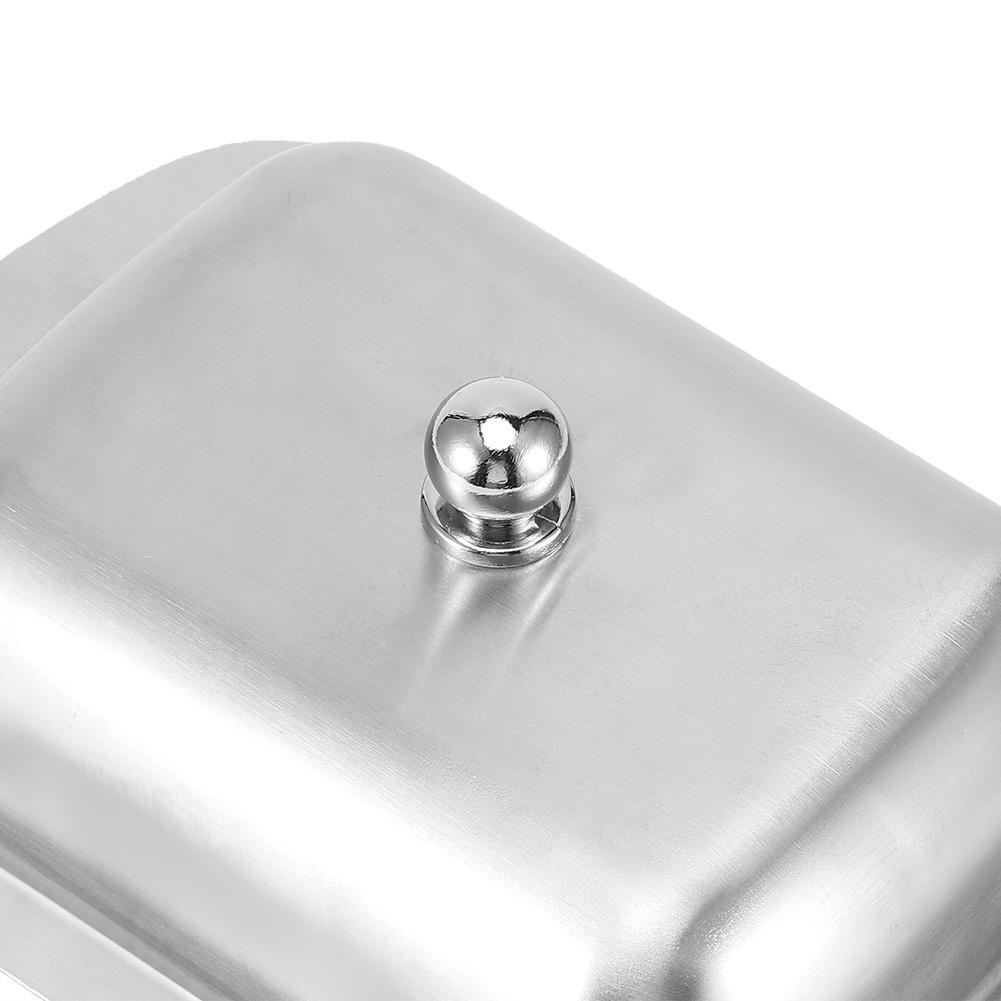 Stainless Steel Butter Dessert Box W/ Handle Airtight Bowl Cheese Bread Box Elegant Countertop Storage Kitchen Accessories
