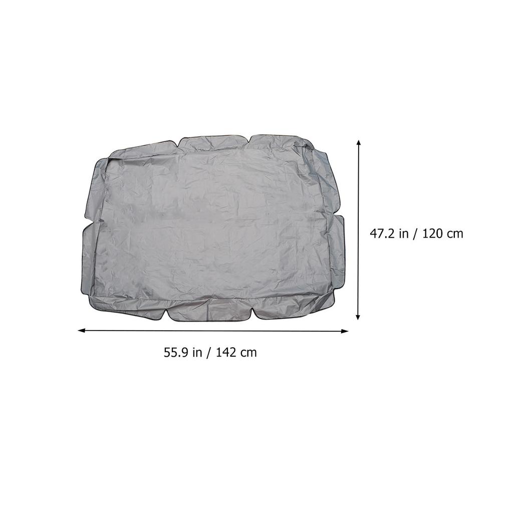 1Pcs Swing Canopy Polyester Pa Coating Water Resistant Protective Cover Scalloped Edge Outdoor Garden Hammock Cover Grey Size M