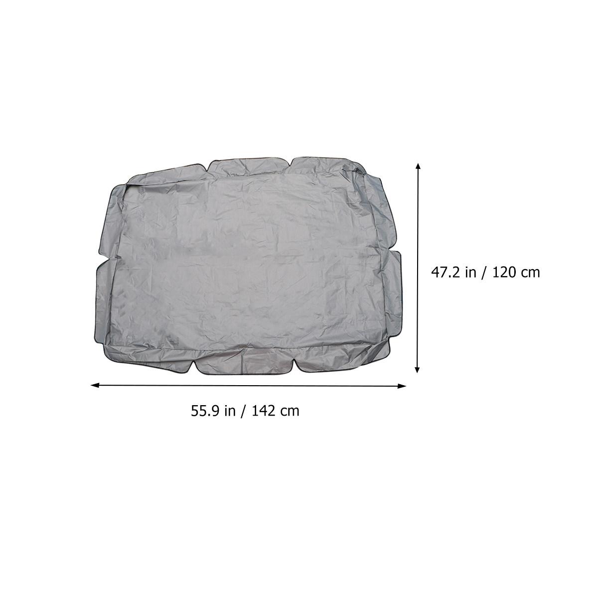 1Pcs Swing Canopy Polyester Pa Coating Water Resistant Protective Cover Scalloped Edge Outdoor Garden Hammock Cover Grey Size M