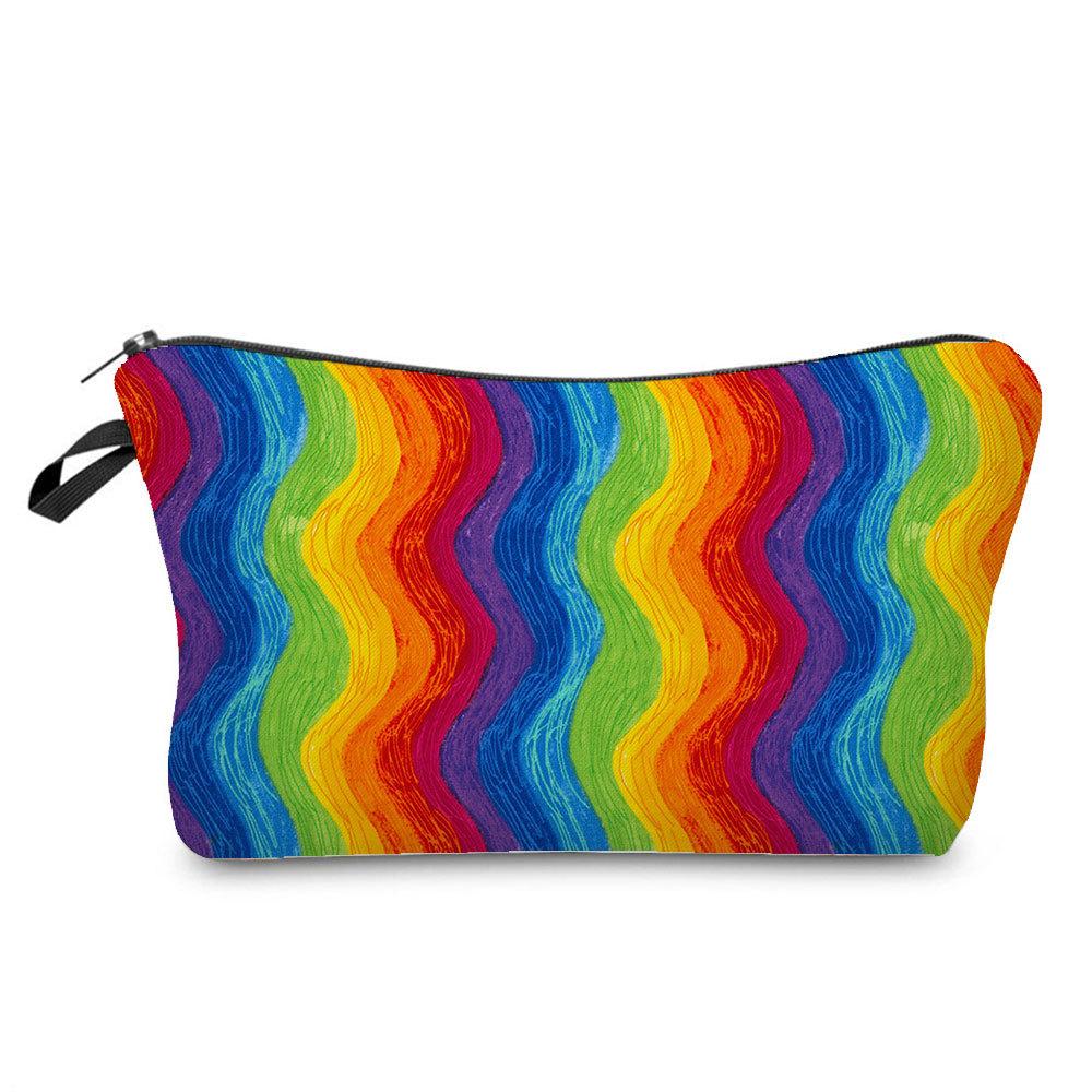 Women Colorful Print Cosmetic Bag Toiletries Organize Travel Storage Case 6396 KTB
