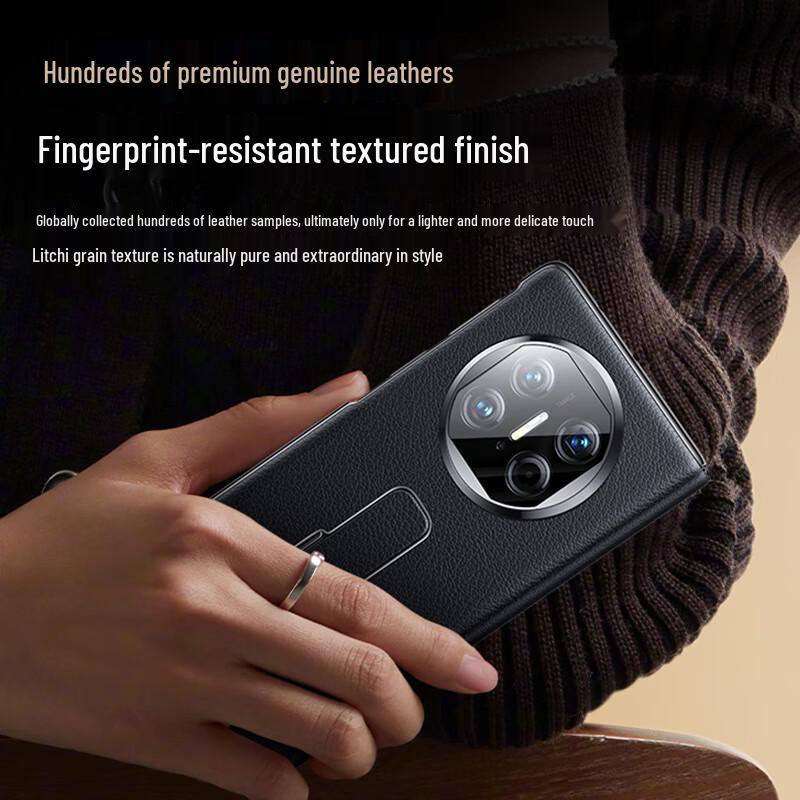 MOFI Huawei Mate X5 Genuine Leather Magnetic Flip Case with Invisible Wrist Strap