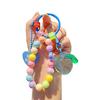 Fruit Pendant Keychain Colorful Beads Keychain Cute Transparent Fruit Bag Backpack Purse Charm Gift for Women Girls Teens