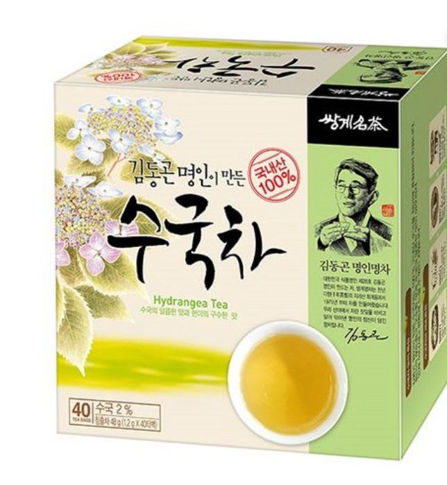 Ssanggye Hydrangea Tea 40 Bags Korean Herbal Tea Caffeine Free Refreshing Floral Tea 1 box