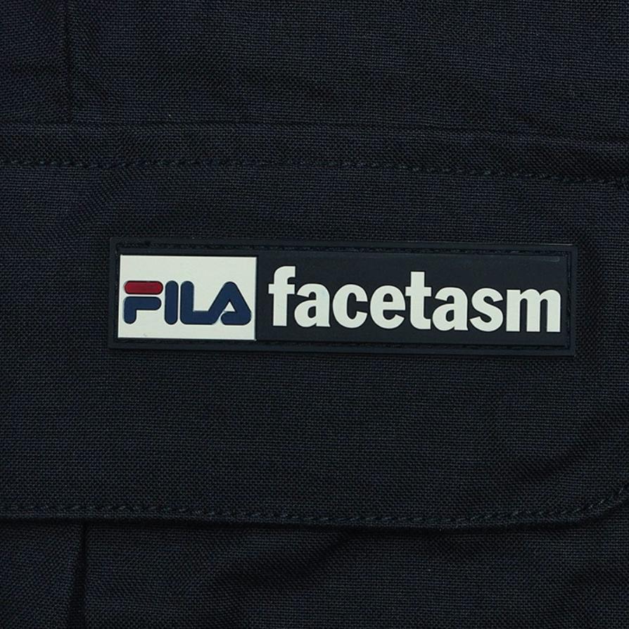 FILA Fusion X Facetasm Color Block Mid-Rise Retro Cuffed Knit Joggers Men bottoms Black T11M417801F-BK