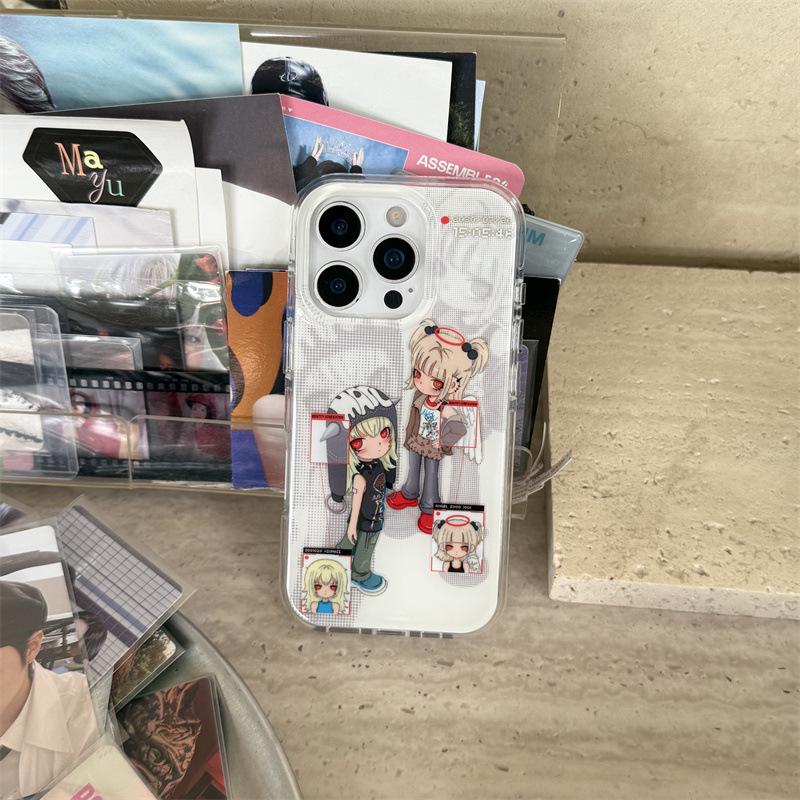 Blurred Polka Dot Anime Girls Phone Case for iPhone 17/16 Pro Max/15/14 iPhone 15 Pro