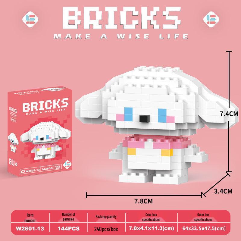 Cartoon Figurine Building Blocks: Kuromi, Cinnamoroll & Melody Rabbit - Educational Toy Blind Box for Kids