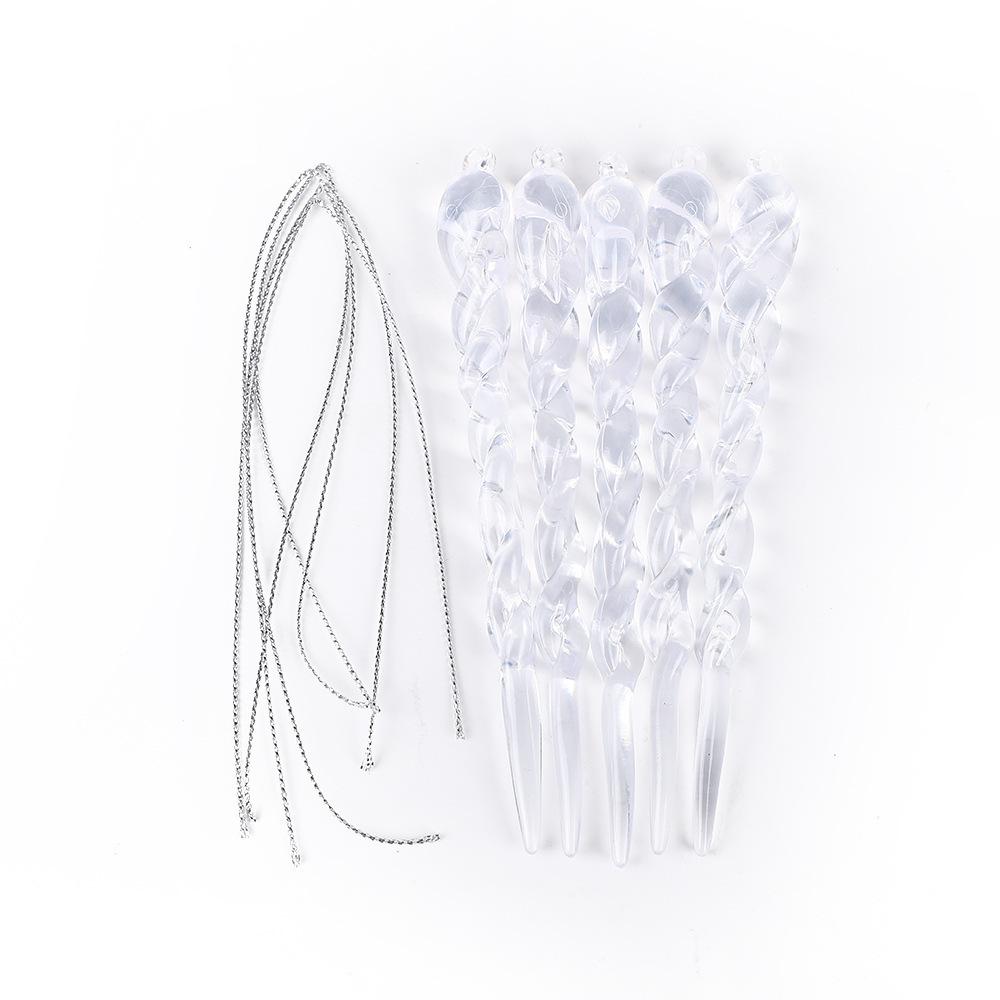 Christmas Decoration Set Crystal Pendant Transparent Simulation Snowflake Ice Strip Christmas Tree Pendant