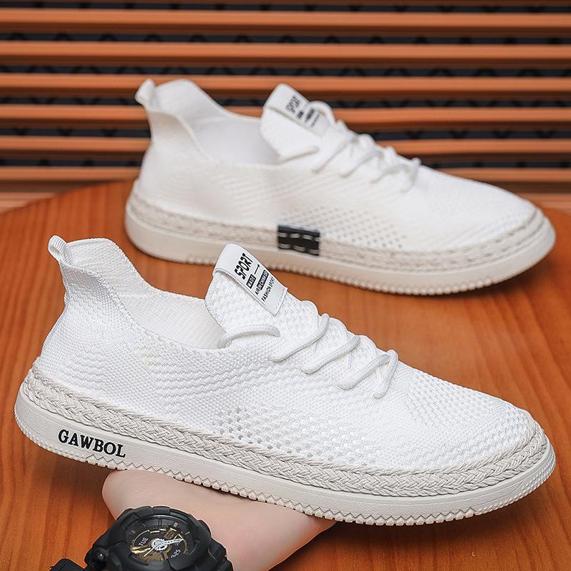 fashion Summer Men Shoes The New Breathable Hollow Out Mesh Shoes Flying Weaving Sneakers Casual Shoes Casual Loafers Zapatillas Hombre