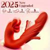 3In1 Telescopic Rotating Vibrators Dildo G-Spot Clitoral Dual Stimulator Waterproof Women Tongue Licking Finger-Flapping Sex Toys