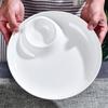 White Ceramic Divided Dumpling Plate